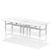 Air Back-to-Back 1800 x 800mm Height Adjustable 4 Person Bench Desk White Top with Cable Ports Silver Frame HA02744