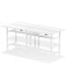 Air Back-to-Back 1800 x 800mm Height Adjustable 4 Person Bench Desk White Top with Cable Ports White Frame HA02746