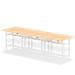 Air Back-to-Back 1800 x 800mm Height Adjustable 6 Person Bench Desk Maple Top with Cable Ports White Frame HA02782