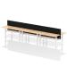 Air Back-to-Back 1800 x 800mm Height Adjustable 6 Person Bench Desk Maple Top with Cable Ports White Frame with Black Straight Screen HA02783
