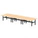 Air Back-to-Back 1800 x 800mm Height Adjustable 6 Person Bench Desk Maple Top with Scalloped Edge Black Frame HA02784