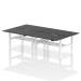 Air Back-to-Back Black Series 1400 x 800mm Height Adjustable 4 Person Bench Desk Black Top with Scalloped Edge White Frame HA02920