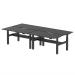 Air Back-to-Back Black Series 1600 x 800mm Height Adjustable 4 Person Bench Desk Black Top with Scalloped Edge Black Frame HA02970