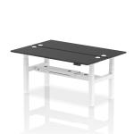 Air Back-to-Back 1800 x 600mm Height Adjustable 2 Person Bench Desk Black Top with Cable Ports White Frame HA02992