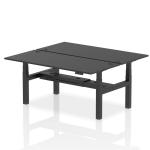 Air Back-to-Back 1800 x 800mm Height Adjustable 2 Person Bench Desk Black Top with Cable Ports Black Frame HA03006