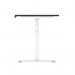 Air 1400 x 800mm Height Adjustable Office Desk Black Top Cable Ports White Leg HA03170