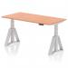 The Dynamic Sit Stand and Height Adjustable Desks Air is a modern and sleek addition to any office space. Its 1600 x 800mm beech top and silver legs give it a professional and stylish look. The Piste Foot adds stability and the height adjustability feature allows for personalized comfort.
