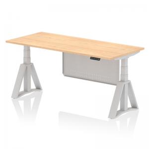 Air Modesty 1800 x 800mm Height Adjustable Office Desk Maple Top