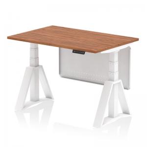 Air Modesty 1200 x 800mm Height Adjustable Office Desk Walnut Top