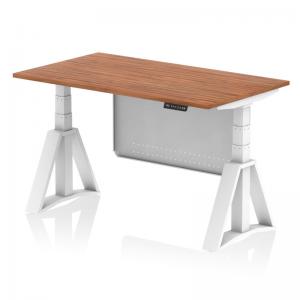 Air Modesty 1400 x 800mm Height Adjustable Office Desk Walnut Top