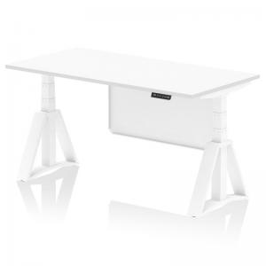 Air Modesty 1600 x 800mm Height Adjustable Office Desk White Top White