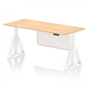 Air Modesty 1800 x 800mm Height Adjustable Office Desk Maple Top White