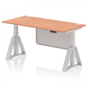 Air Modesty 1600 x 800mm Height Adjustable Office Desk Beech Top Cable