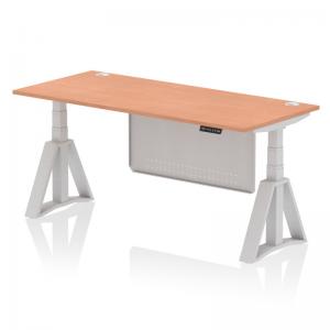 Air Modesty 1800 x 800mm Height Adjustable Office Desk Beech Top Cable