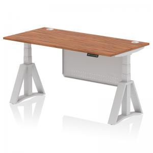 Air Modesty 1600 x 800mm Height Adjustable Office Desk Walnut Top