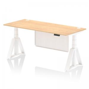 Air Modesty 1800 x 800mm Height Adjustable Office Desk Maple Top Cable
