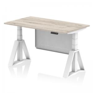 Air Modesty 1400 x 800mm Height Adjustable Office Desk Grey Oak Top