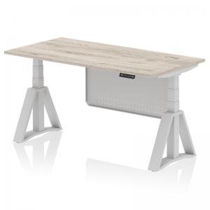 Air Modesty 1600 x 800mm Height Adjustable Office Desk Grey Oak Top