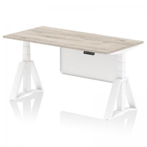 Air Modesty 1600 x 800mm Height Adjustable Office Desk Grey Oak Top