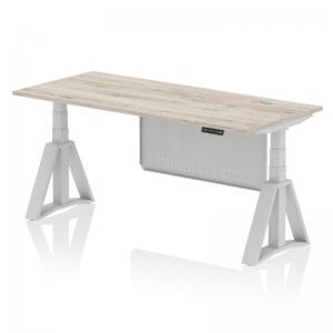 Air Modesty 1800 x 800mm Height Adjustable Office Desk Grey Oak Top