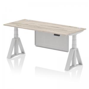 Air Modesty 1800 x 800mm Height Adjustable Office Desk Grey Oak Top