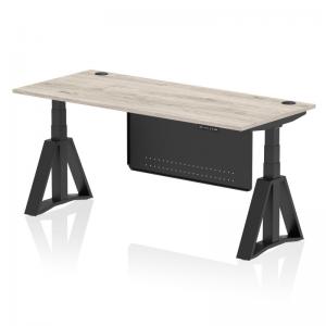 Air Modesty 1800 x 800mm Height Adjustable Office Desk Grey Oak Top