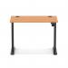 Air Lite 1000 x 600mm Height Adjustable Office Desk Beech Top Cable Ports Black Leg HA03831