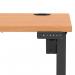 Air Lite 1000 x 600mm Height Adjustable Office Desk Beech Top Cable Ports Black Leg HA03831
