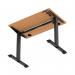 Air Lite 1000 x 600mm Height Adjustable Office Desk Beech Top Cable Ports Black Leg HA03831