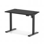 Air Lite 1000 x 600mm Height Adjustable Office Desk Black Top Cable Ports Black Leg HA03832
