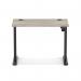 Air Lite 1000 x 600mm Height Adjustable Office Desk Grey Oak Top Cable Ports Black Leg HA03833