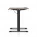 Air Lite 1000 x 600mm Height Adjustable Office Desk Grey Oak Top Cable Ports Black Leg HA03833