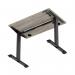 Air Lite 1000 x 600mm Height Adjustable Office Desk Grey Oak Top Cable Ports Black Leg HA03833