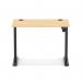 Air Lite 1000 x 600mm Height Adjustable Office Desk Maple Top Cable Ports Black Leg HA03834