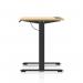 Air Lite 1000 x 600mm Height Adjustable Office Desk Maple Top Cable Ports Black Leg HA03834