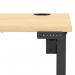Air Lite 1000 x 600mm Height Adjustable Office Desk Maple Top Cable Ports Black Leg HA03834