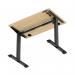 Air Lite 1000 x 600mm Height Adjustable Office Desk Maple Top Cable Ports Black Leg HA03834