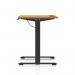 Air Lite 1000 x 600mm Height Adjustable Office Desk Oak Top Cable Ports Black Leg HA03835