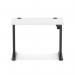 Air Lite 1000 x 600mm Height Adjustable Office Desk White Top Cable Ports Black Leg HA03836