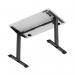 Air Lite 1000 x 600mm Height Adjustable Office Desk White Top Cable Ports Black Leg HA03836