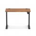 Air Lite 1000 x 600mm Height Adjustable Office Desk Walnut Top Cable Ports Black Leg HA03837
