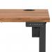 Air Lite 1000 x 600mm Height Adjustable Office Desk Walnut Top Cable Ports Black Leg HA03837