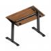 Air Lite 1000 x 600mm Height Adjustable Office Desk Walnut Top Cable Ports Black Leg HA03837