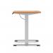 Air Lite 1000 x 600mm Height Adjustable Office Desk Beech Top Cable Ports Silver Leg HA03838