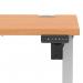 Air Lite 1000 x 600mm Height Adjustable Office Desk Beech Top Cable Ports Silver Leg HA03838