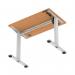 Air Lite 1000 x 600mm Height Adjustable Office Desk Beech Top Cable Ports Silver Leg HA03838