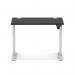 Air Lite 1000 x 600mm Height Adjustable Office Desk Black Top Cable Ports Silver Leg HA03839