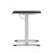 Air Lite 1000 x 600mm Height Adjustable Office Desk Black Top Cable Ports Silver Leg HA03839