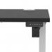 Air Lite 1000 x 600mm Height Adjustable Office Desk Black Top Cable Ports Silver Leg HA03839