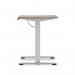 Air Lite 1000 x 600mm Height Adjustable Office Desk Grey Oak Top Cable Ports Silver Leg HA03840